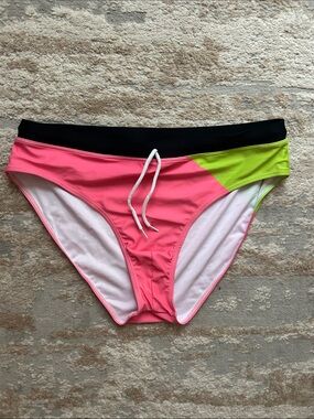 Men’s Swim Brief - Hot Pink & Lime - Size XL